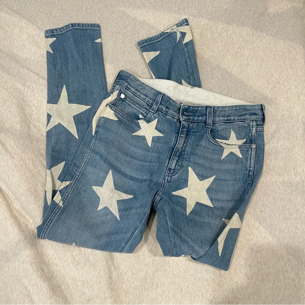 Stella McCartney Star Print Skinny Jeans Light Wash IT 38 / US 24 - Picture 2 of 7